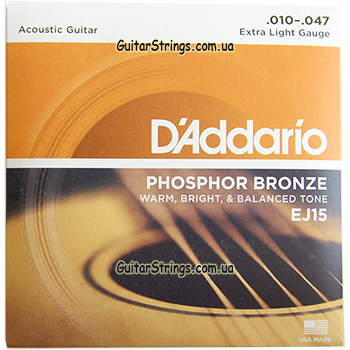 Струны D'Addario EJ15 Phosphor Bronze 10-47
Струны D'Addario EJ15 Phosphor Bronze 10-47