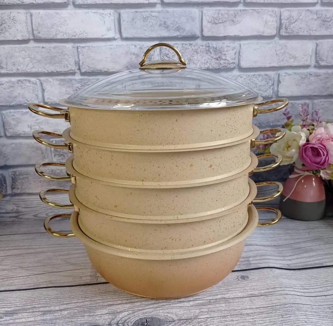 Мантоварка-пароварка с антипригарным покрытием O.M.S. Collection 6091 C-28 см 5,8 л Crem
Мантоварка-пароварка с антипригарным покрытием O.M.S. Collection 6091 C-28 см 5,8 л Crem