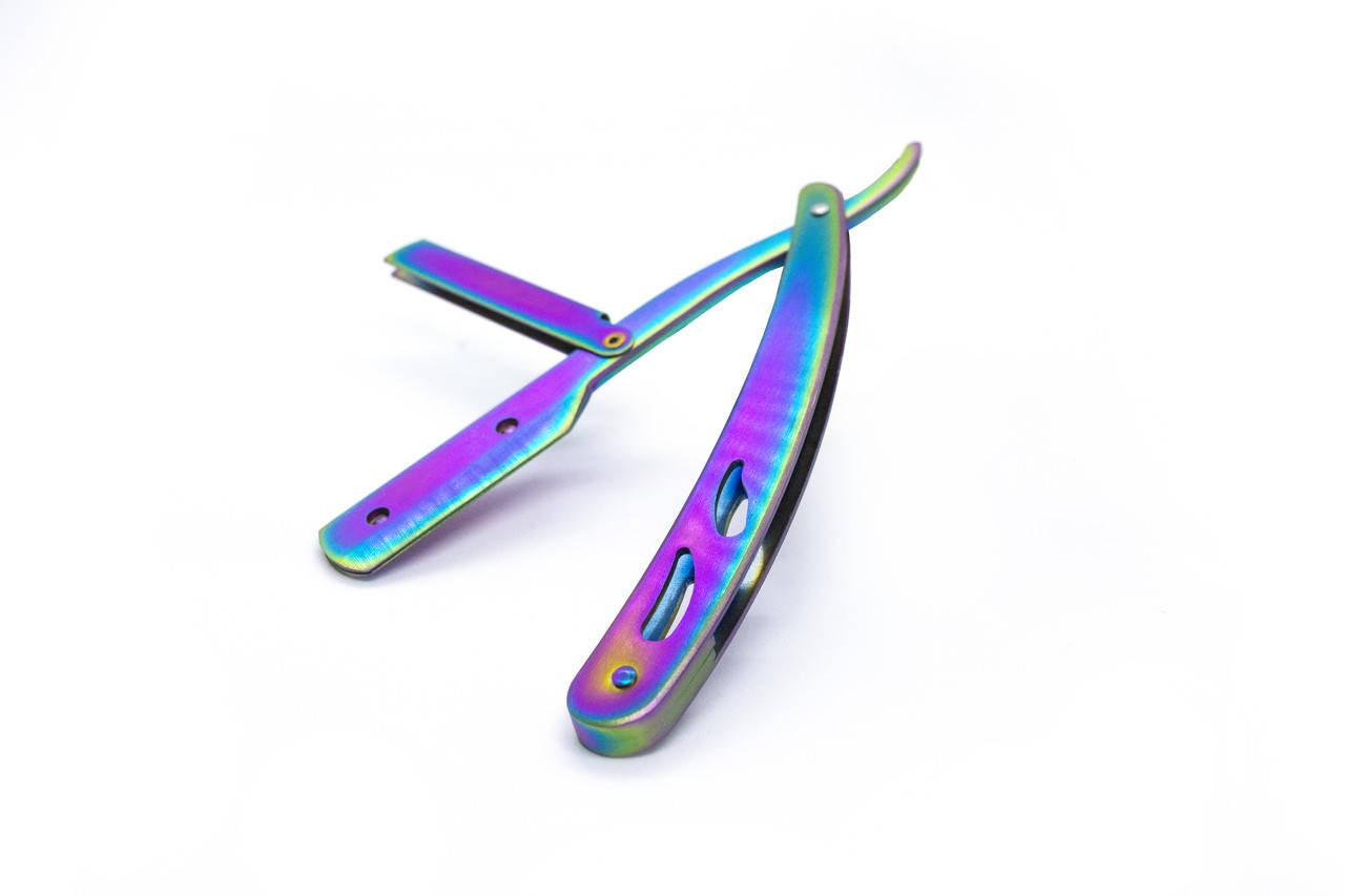 Опасная бритва металлическая шаветка со сменным лезвием парикмахеру, барберу Фиолетовый градиент 
Опасная бритва металлическая шаветка со сменным лезвием парикмахеру, барберу Фиолетовый градиент