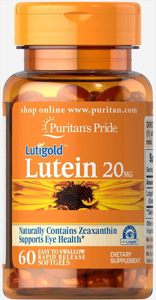 Лютеин для зрения с зеаксантином, Lutein 20 mg with Zeaxanthin, Puritan's Pride, 20 мг, 60 капсул
Лютеин для зрения с зеаксантином, Lutein 20 mg with Zeaxanthin, Puritan's Pride, 20 мг, 60 капсул