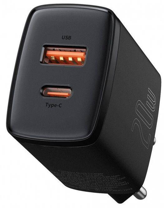 Сетевое зарядное устройство с поддержкой быстрой зарядки Baseus Compact Quick Charger U+C 20W Black (CCXJ-B01), Черный
Сетевое зарядное устройство с поддержкой быстрой зарядки Baseus Compact Quick Charger U+C 20W Black (CCXJ-B01), Черный