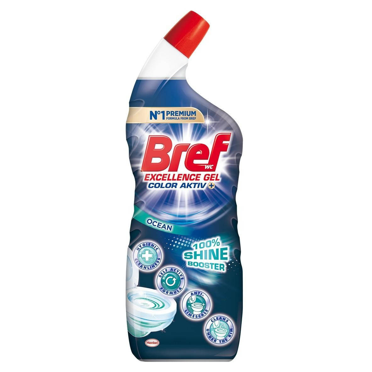 Гель для чистки и дезинфекции унитазов Bref Экселенс Колор Актив + Яркий блеск Океан 700 мл
Гель для чистки и дезинфекции унитазов Bref Экселенс Колор Актив + Яркий блеск Океан 700 мл
