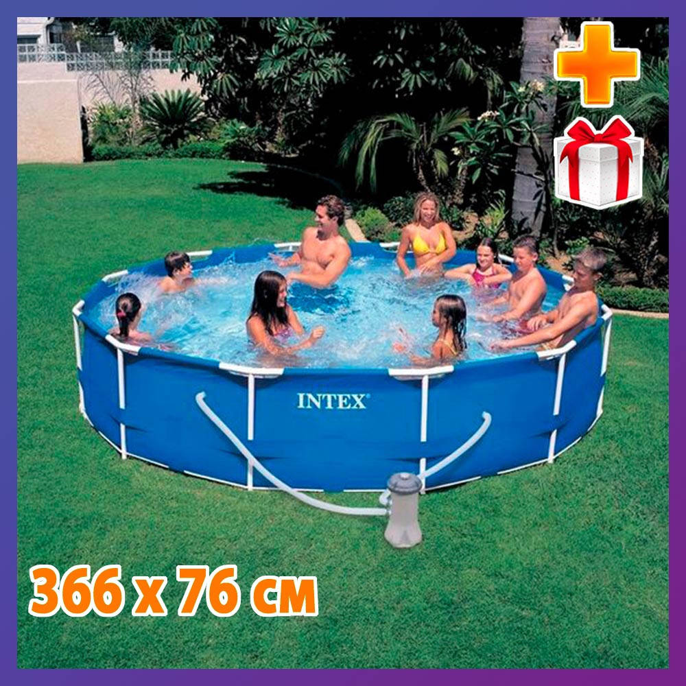 Круглый семейный каркасный бассейн Intex 28212 с фильтр-насосом (366 х 76 см) Metal Frame Pool + подарок
Круглый семейный каркасный бассейн Intex 28212 с фильтр-насосом (366 х 76 см) Metal Frame Pool + подарок