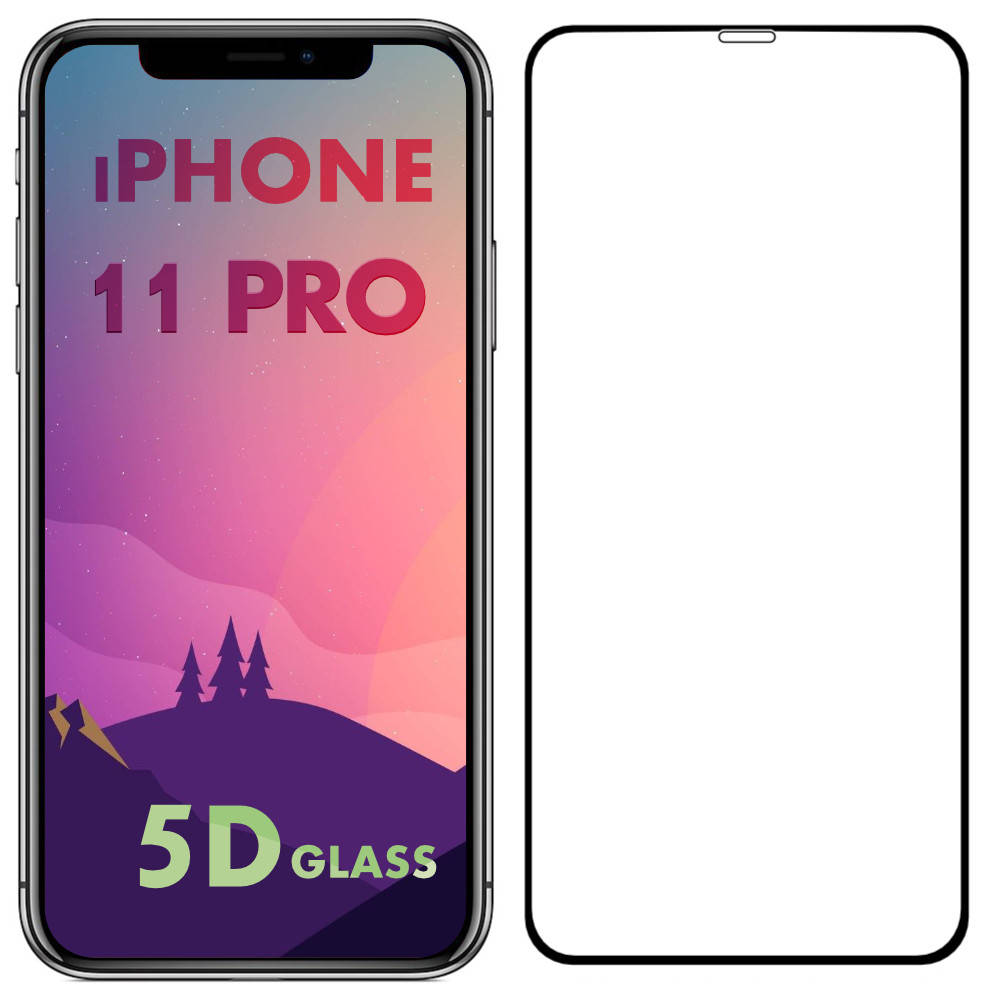 5D стекло iPhone 11 Pro (Защитное Full Glue) Black (Айфон 11 Про), Черный 
5D стекло iPhone 11 Pro (Защитное Full Glue) Black (Айфон 11 Про), Черный