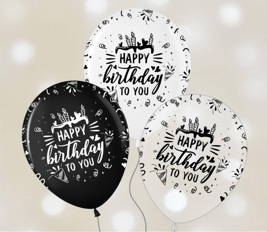 Латексный шарик КDI Малайзия 12"(30 см) Happy Birthday (Микс чёрный, белый, прозрачный), Разные цвета
Латексный шарик КDI Малайзия 12"(30 см) Happy Birthday (Микс чёрный, белый, прозрачный), Разные цвета