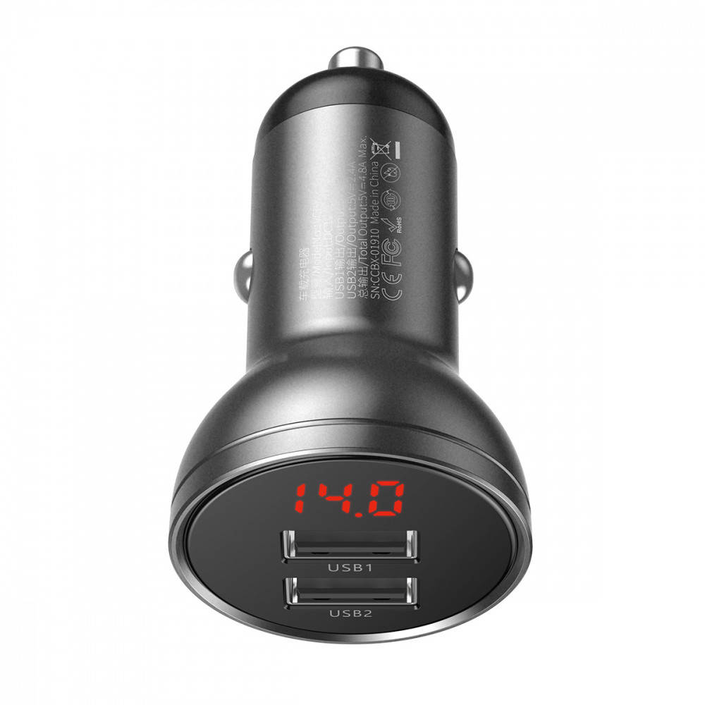 Автомобильное зарядное устройство Baseus Digital Display Dual USB 4.8A Car Charger 24W Black (CCBX-0G)
Автомобильное зарядное устройство Baseus Digital Display Dual USB 4.8A Car Charger 24W Black (CCBX-0G)
