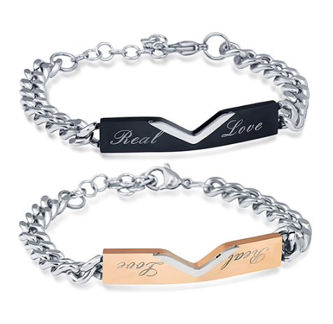 Парные браслеты "Real Love" влюбленным сталь 316L
Парные браслеты "Real Love" влюбленным сталь 316L