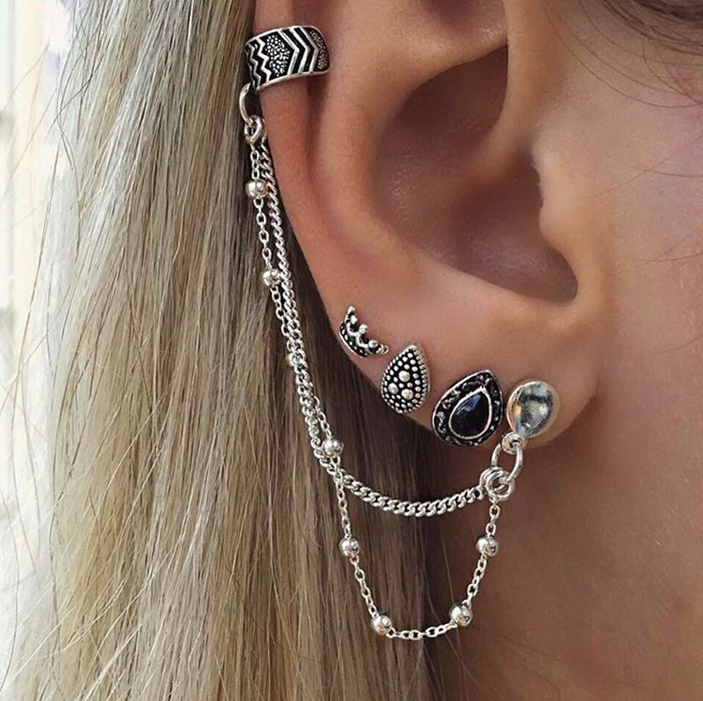 Серьга кафф клипса c 4 предметов женские красивая бижутерия "Retro" Серебристые. Сережки біжутерія кафф жіночі
Серьга кафф клипса c 4 предметов женские красивая бижутерия "Retro" Серебристые. Сережки біжутерія кафф жіночі