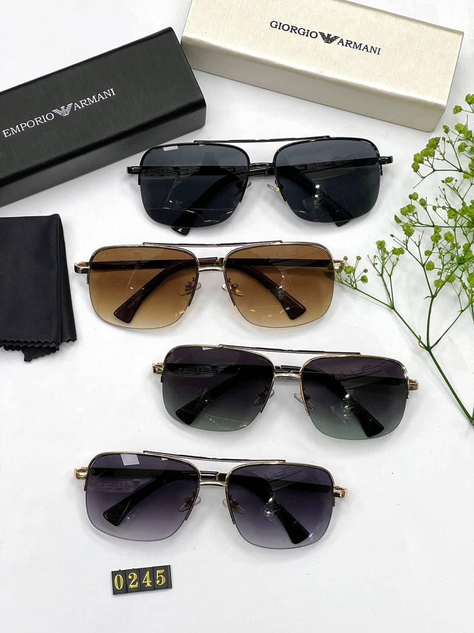 Очки Мужские Armani металические капли, Черный 
Очки Мужские Armani металические капли, Черный
