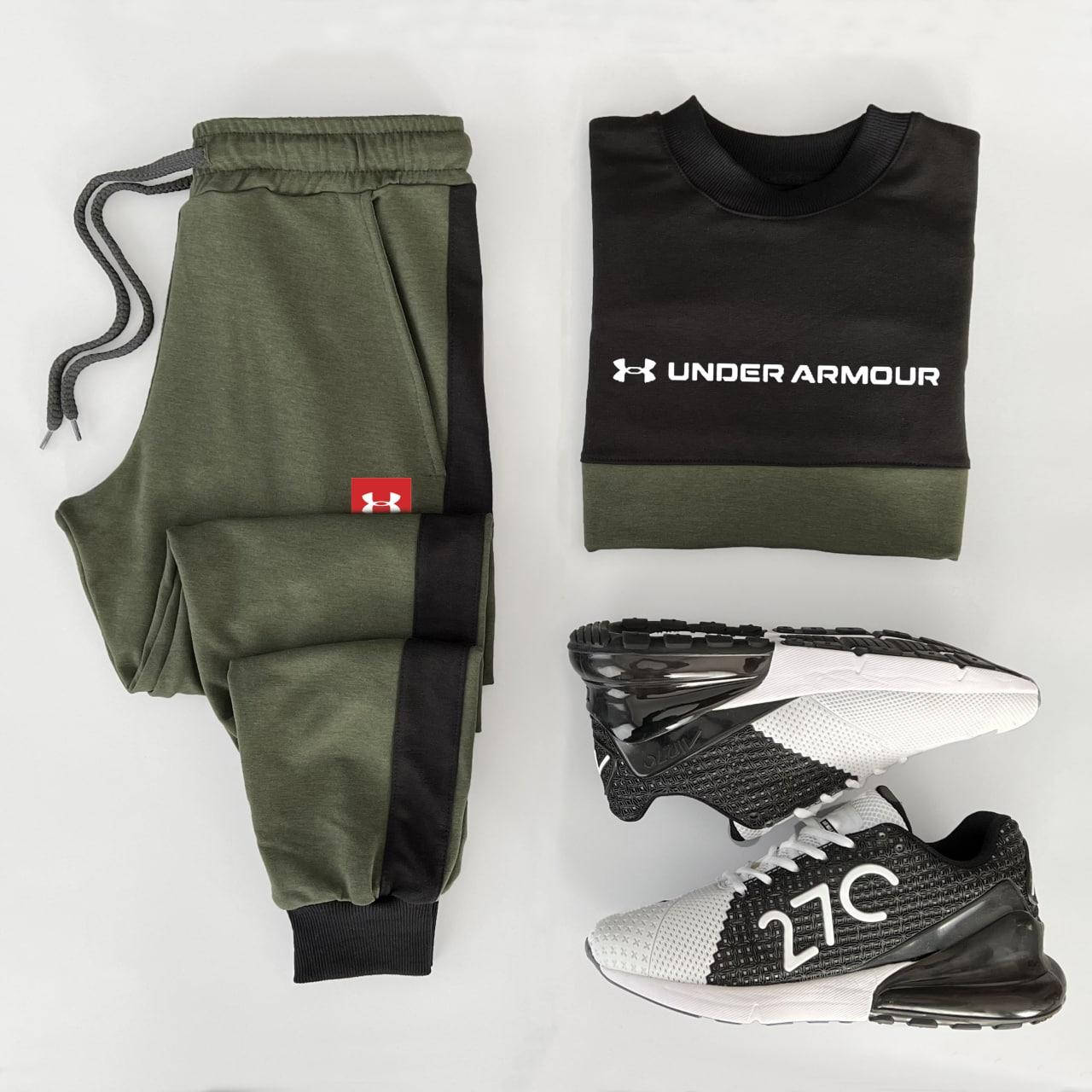 Спортивный костюм мужской Under Armour с лампасами весенний осенний хаки | Свитшот + Штаны Андер Армор, Черный
Спортивный костюм мужской Under Armour с лампасами весенний осенний хаки | Свитшот + Штаны Андер Армор, Черный