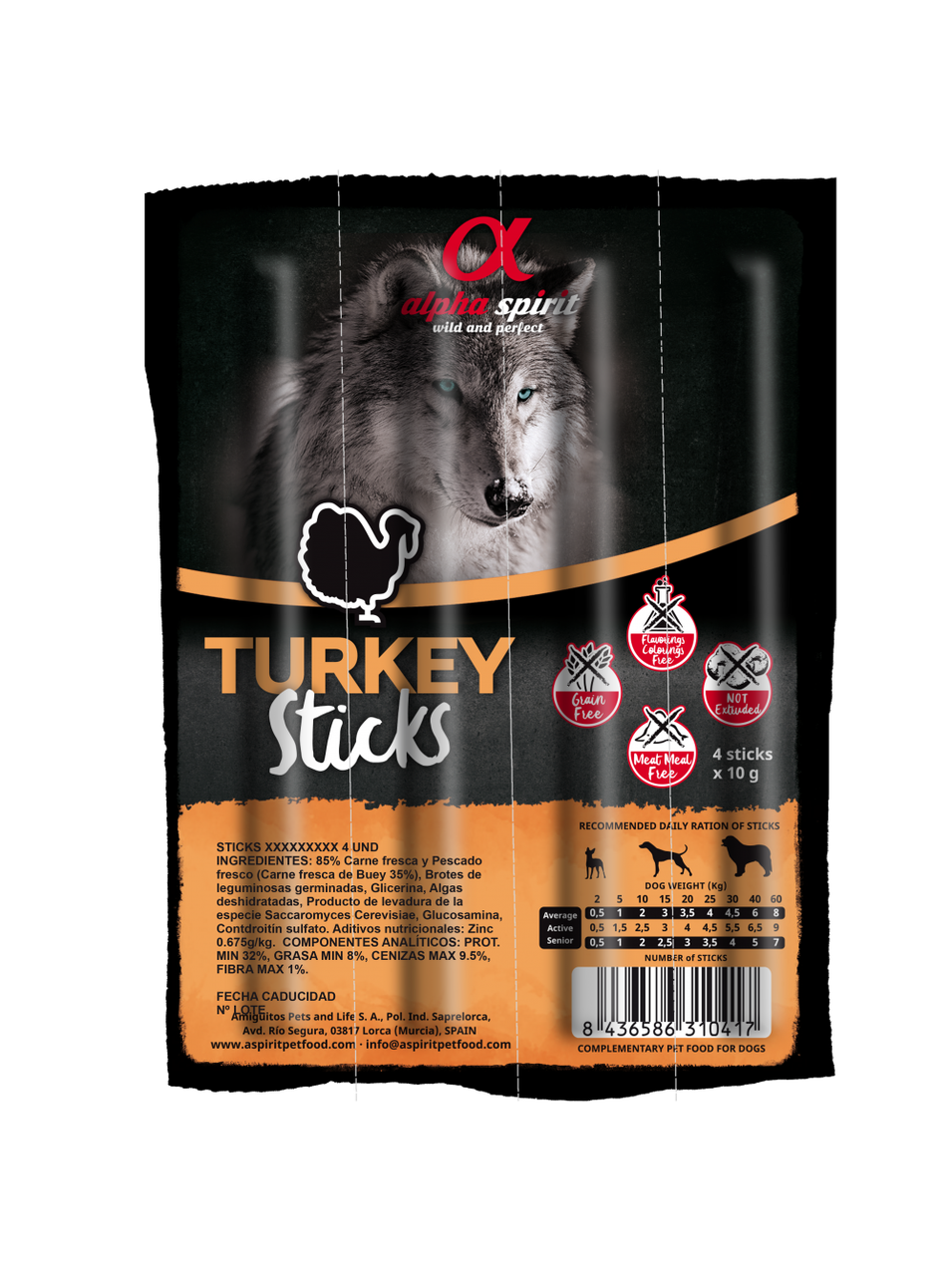 Alpha Spirit (Альфа Спирит) Turkey Sticks - полувлажное лакомство для собак всех пород, палочки с индейкой
Alpha Spirit (Альфа Спирит) Turkey Sticks - полувлажное лакомство для собак всех пород, палочки с индейкой