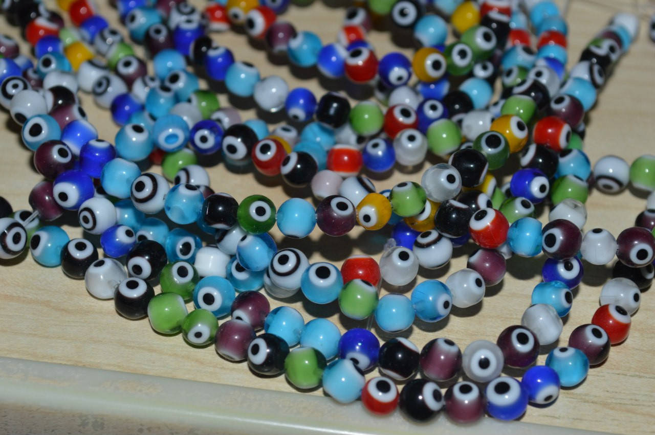 Бусины глаза. стекло лемпворк. 6 мм 
Бусины глаза. стекло лемпворк. 6 мм