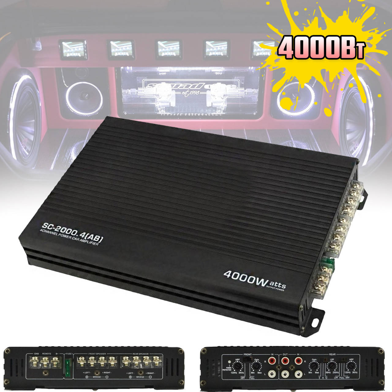 Усилитель звука автомобильный C-AMP SC2000AB усилок в машину 2-х канальный для колонок 4000Вт с пультом Black
Усилитель звука автомобильный C-AMP SC2000AB усилок в машину 2-х канальный для колонок 4000Вт с пультом Black