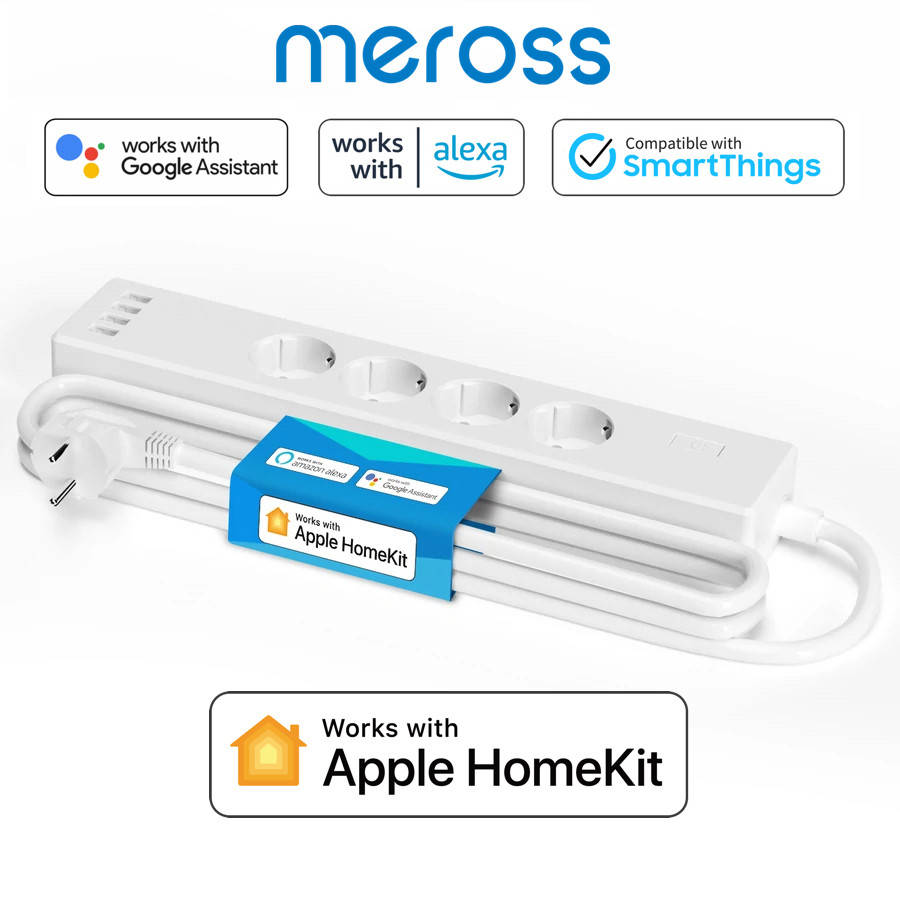 Розумний Wi-Fi подовжувач Meross Smart Power Strip 4USB(MSS425FHK) Apple HomeKit Amazon Alexa Google Assistant
Розумний Wi-Fi подовжувач Meross Smart Power Strip 4USB(MSS425FHK) Apple HomeKit Amazon Alexa Google Assistant