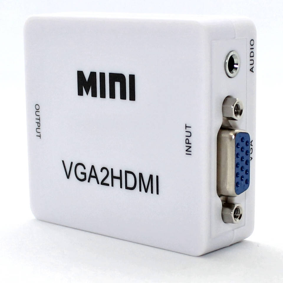 Конвертер переходник VGA to HDMI активный адаптер со звуком VGA2HDMI Аудио вход Converter Mini 1080P, Белый
Конвертер переходник VGA to HDMI активный адаптер со звуком VGA2HDMI Аудио вход Converter Mini 1080P, Белый