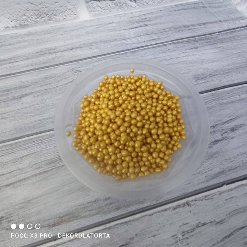 Рисовые шарики золотые в шоколадной глазури 3 мм 10 гр, Коричневый 
Рисовые шарики золотые в шоколадной глазури 3 мм 10 гр, Коричневый