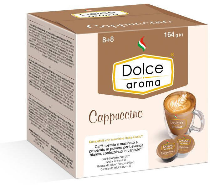 Капсулы Dolce Aroma Cappuccino, 16 капсул Dolce Gusto 
Капсулы Dolce Aroma Cappuccino, 16 капсул Dolce Gusto