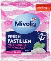 Mivolis Pastillen Himbeere, zuckerfrei Освежающие пастилки без сахара со вкусом малины 25 г
Mivolis Pastillen Himbeere, zuckerfrei Освежающие пастилки без сахара со вкусом малины 25 г