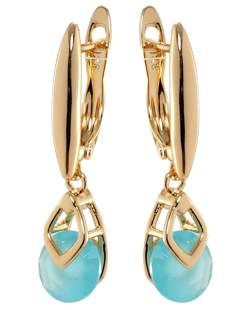 Серьги Xuping Позолота 18K подвески английский замок "Голубые фианиты" 
Серьги Xuping Позолота 18K подвески английский замок "Голубые фианиты"