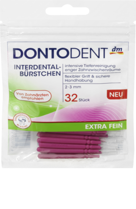 DONTODENT Interdentalbürstchen extra fein 2-3 mm - Межзубные ершики конической формы диаметр 2-3 мм, 32 шт. 
DONTODENT Interdentalbürstchen extra fein 2-3 mm - Межзубные ершики конической формы диаметр 2-3 мм, 32 шт.
