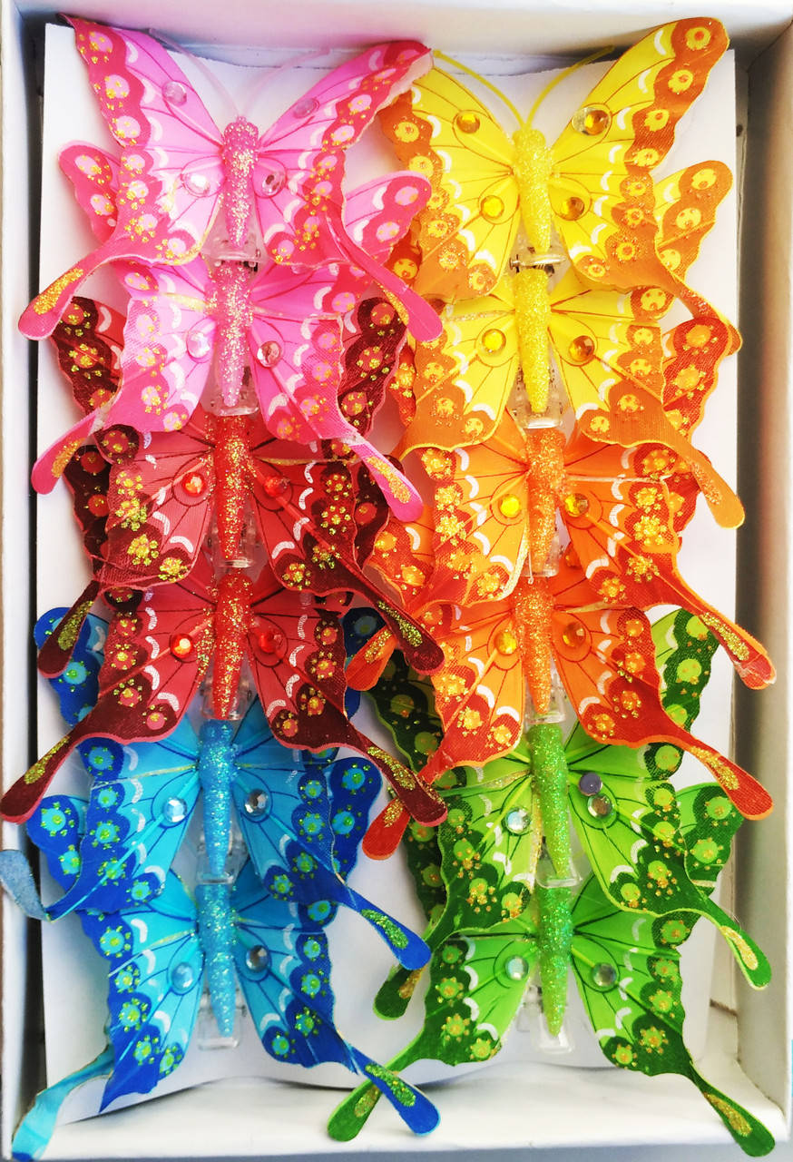 Декоративные бабочки на прищепке (8 см) 282238