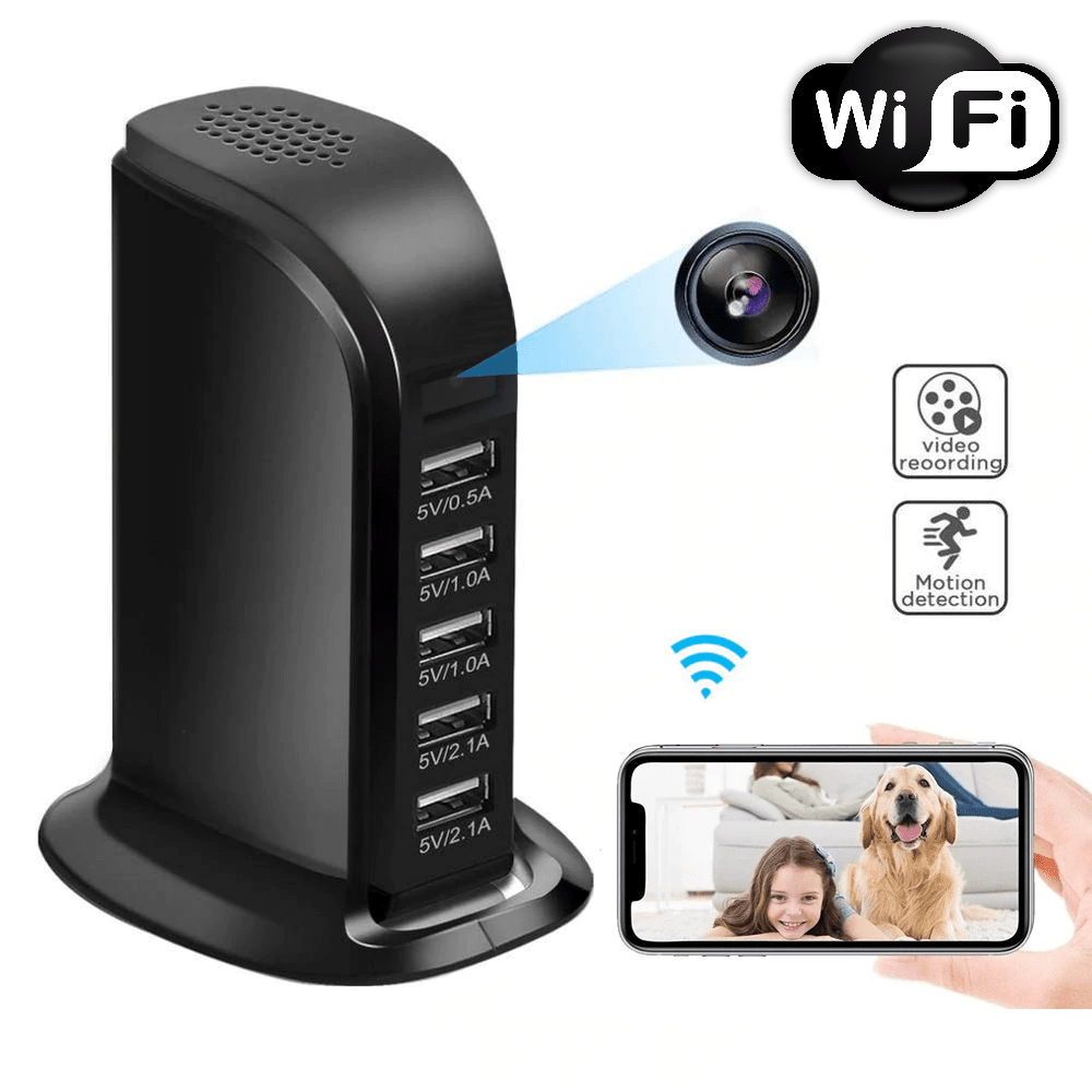 Зарядное устройство со скрытой камерой IP-54 зарядка на 5 USB беспроводная WiFi IP-камера видеонаблюдения
Зарядное устройство со скрытой камерой IP-54 зарядка на 5 USB беспроводная WiFi IP-камера видеонаблюдения