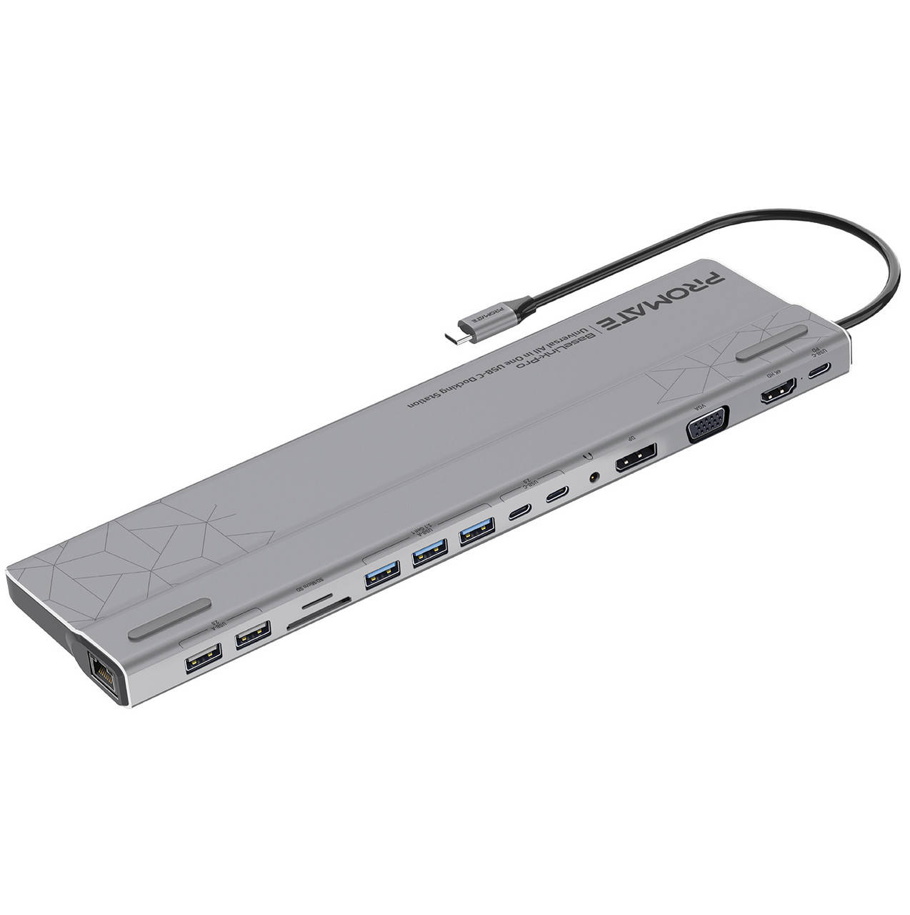 Док станция 15-в-1 Promate BaseLink-Pro USB-C PD/HDMI/VGA/DisplayPort/3xUSB 3.1/2xUSB-C 3.1/2xUSB 2.0/RJ45/SD
Док станция 15-в-1 Promate BaseLink-Pro USB-C PD/HDMI/VGA/DisplayPort/3xUSB 3.1/2xUSB-C 3.1/2xUSB 2.0/RJ45/SD