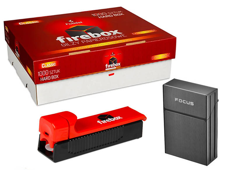 Сигаретный набор: Машинка для набивки сигарет Firebox + Сигаретные гильзы Firebox 1000шт + Портсигар на 20
Сигаретный набор: Машинка для набивки сигарет Firebox + Сигаретные гильзы Firebox 1000шт + Портсигар на 20