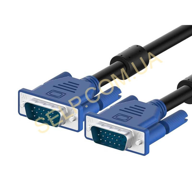 Кабель VGA-VGA з феритовими фільтрами 10м Black
Кабель VGA-VGA з феритовими фільтрами 10м Black