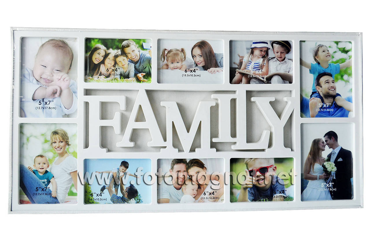 Мультирамка "FAMILY" — Фоторамка коллаж на стену, Белый
Мультирамка "FAMILY" — Фоторамка коллаж на стену, Белый