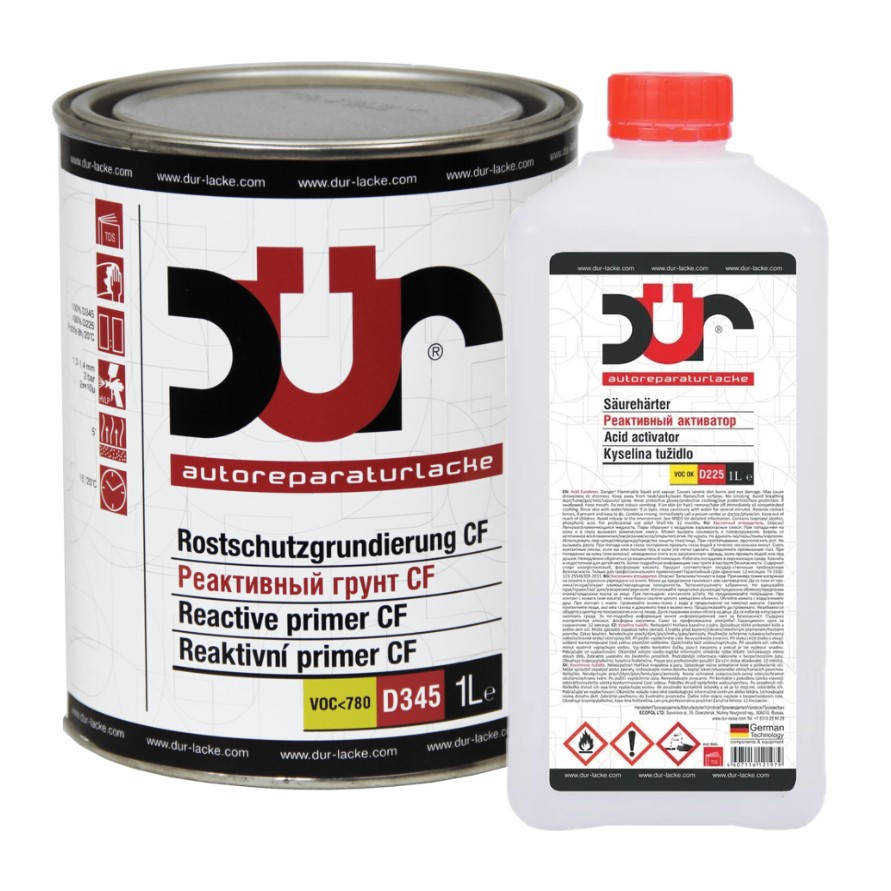 Реактивный грунт DUR D345 CF 1 л серый (с активатором D225 1 л)
Реактивный грунт DUR D345 CF 1 л серый (с активатором D225 1 л)