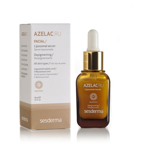 Депигментирующая липосомальная сыворотка с Азелаиновой кислотой SesDerma Azelac Ru Liposomal Serum 30 мл
Депигментирующая липосомальная сыворотка с Азелаиновой кислотой SesDerma Azelac Ru Liposomal Serum 30 мл
