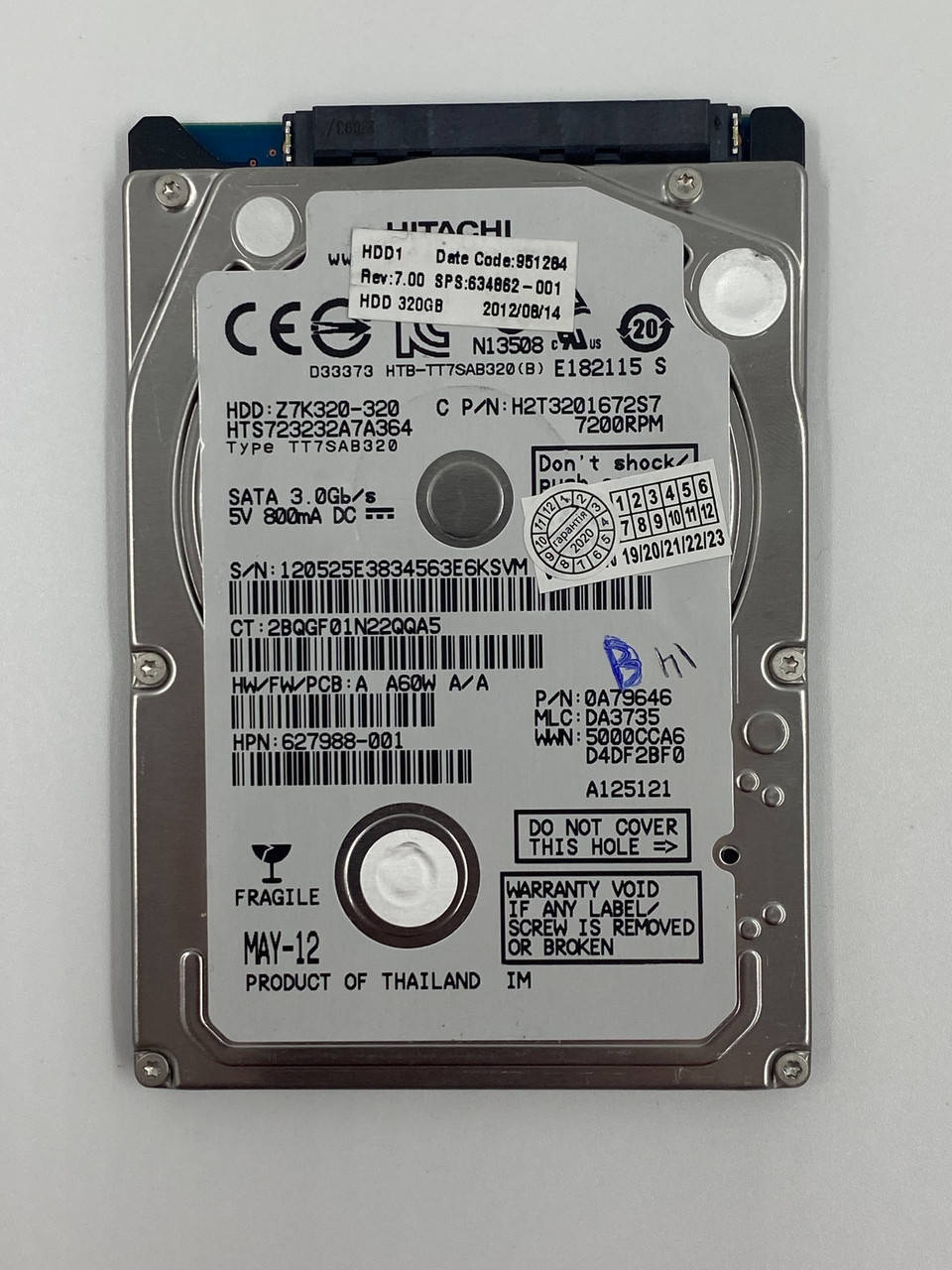 Жесткий диск Hitachi Travelstar Z7K320 320Gb 7200 об/мин 3G Sata 2.5 (HTS723232A7364) Б/У
Жесткий диск Hitachi Travelstar Z7K320 320Gb 7200 об/мин 3G Sata 2.5 (HTS723232A7364) Б/У