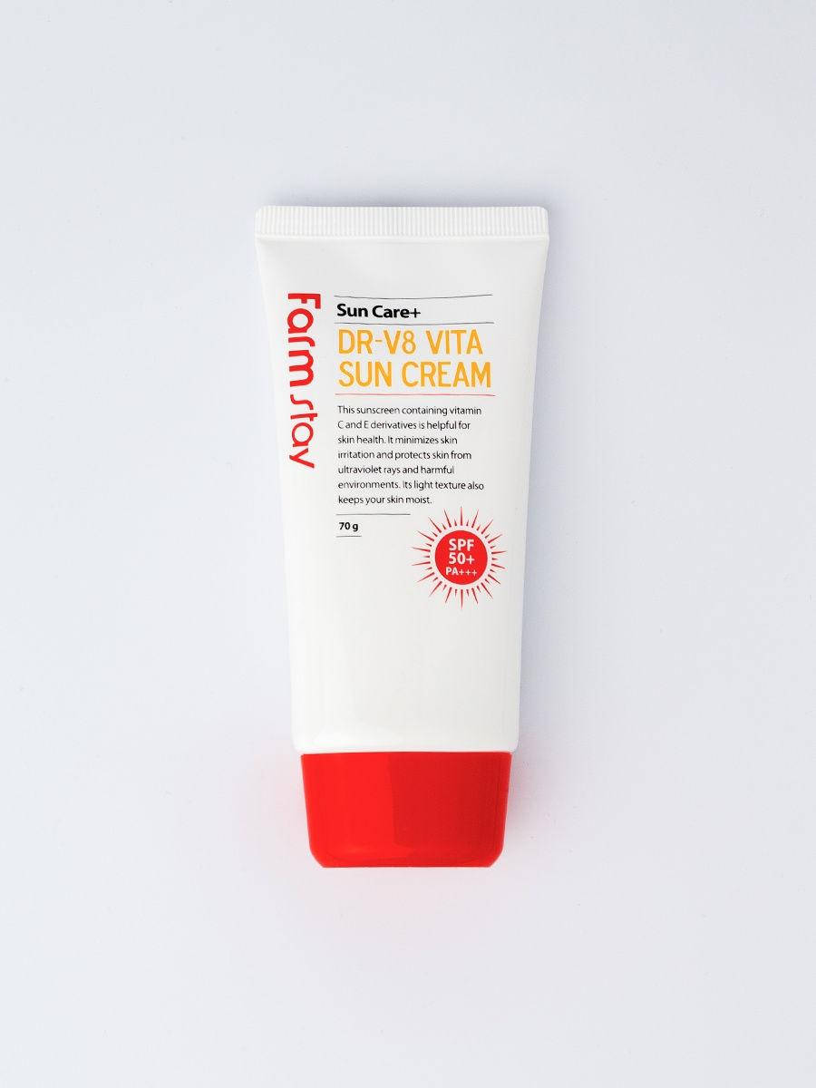 Витаминизированный солнцезащитный крем для лица FarmStay DR V8 Vita Sun Cream SPF50+/PA+++
Витаминизированный солнцезащитный крем для лица FarmStay DR V8 Vita Sun Cream SPF50+/PA+++