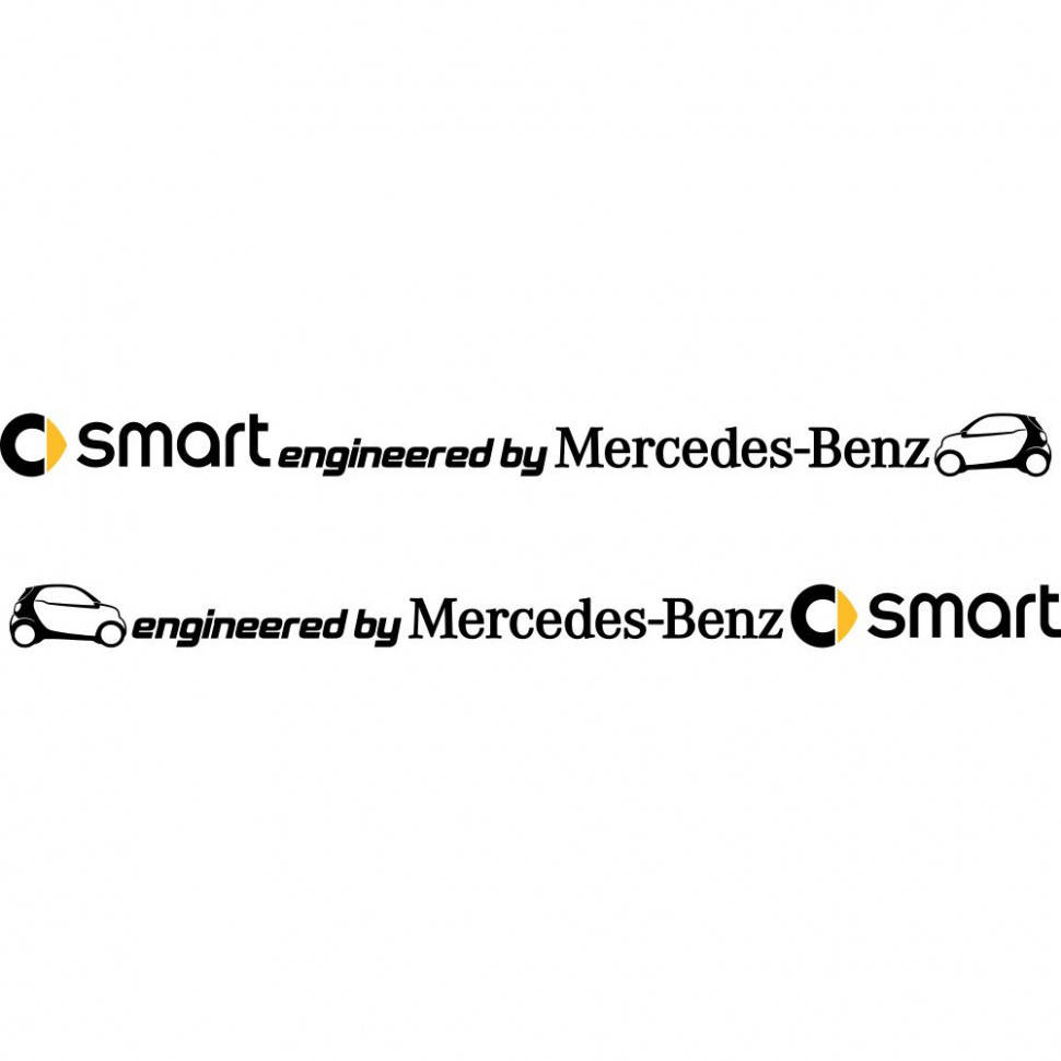 Виниловая наклейка на автомобиль - Smart engineered by Mercedes-Benz (2шт.) 
Виниловая наклейка на автомобиль - Smart engineered by Mercedes-Benz (2шт.)
