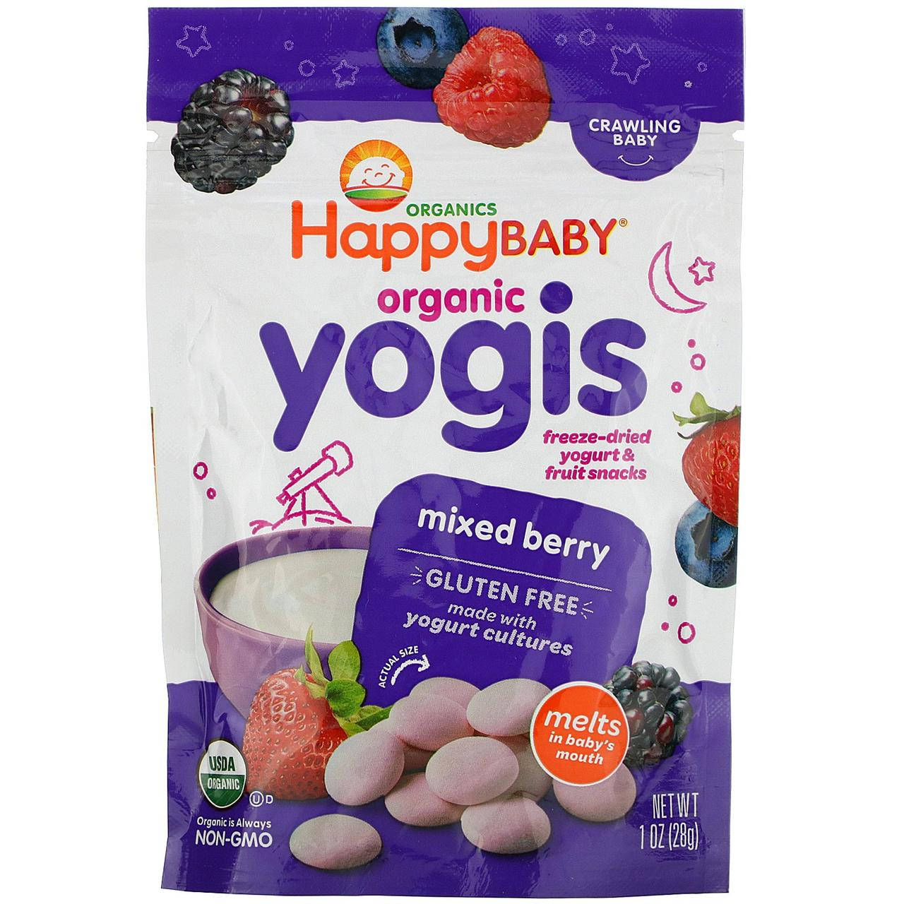 Happy Family Organics, Yogis, органические снеки из сублимированного йогурта с фруктами, ягодная смесь, 28 г
Happy Family Organics, Yogis, органические снеки из сублимированного йогурта с фруктами, ягодная смесь, 28 г