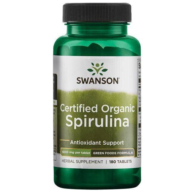 Органическая спирулина, Certified Organic Spirulina, Swanson, 500 мг, 180 таблеток
Органическая спирулина, Certified Organic Spirulina, Swanson, 500 мг, 180 таблеток