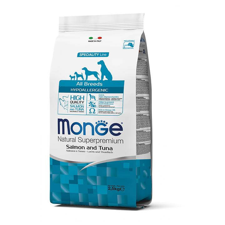 Monge Hypoallergenic Сухой корм гипоаллергенный с лососем и тунцом для взрослых собак всех пород 15 кг
Monge Hypoallergenic Сухой корм гипоаллергенный с лососем и тунцом для взрослых собак всех пород 15 кг