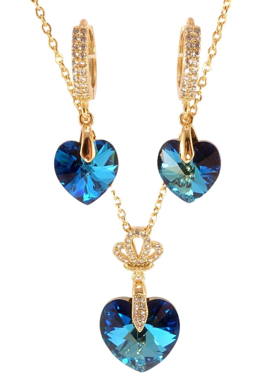 Набор Xuping Позолота 18K с кр-ми Swarovski Серьги Кулон на цепочке "Сердечки Metallic Blue" длина 40-45см
Набор Xuping Позолота 18K с кр-ми Swarovski Серьги Кулон на цепочке "Сердечки Metallic Blue" длина 40-45см