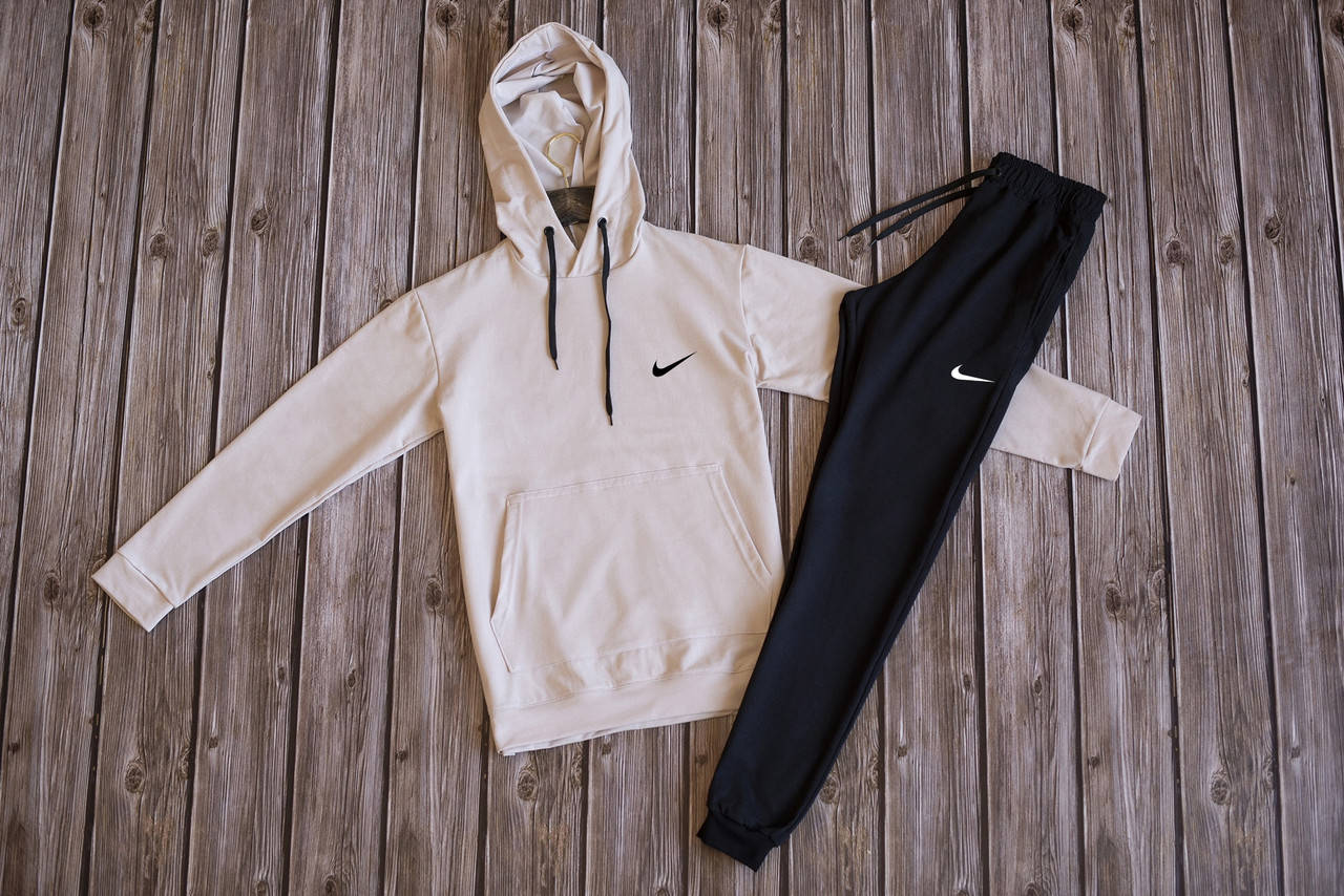Мужской спортивный костюм NIKE бежевая Кофта с капюшоном с принтом Найк трикотажные штаны NIKE на манжетах, Бежевый
Мужской спортивный костюм NIKE бежевая Кофта с капюшоном с принтом Найк трикотажные штаны NIKE на манжетах, Бежевый