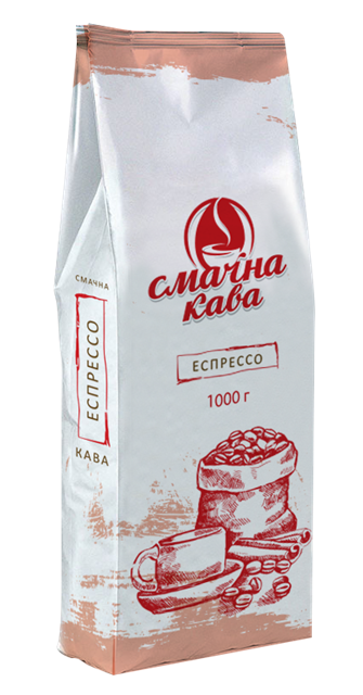 Зерновой кофе Еспрессо ТМ "СМАЧНА КАВА"
Зерновой кофе Еспрессо ТМ "СМАЧНА КАВА"