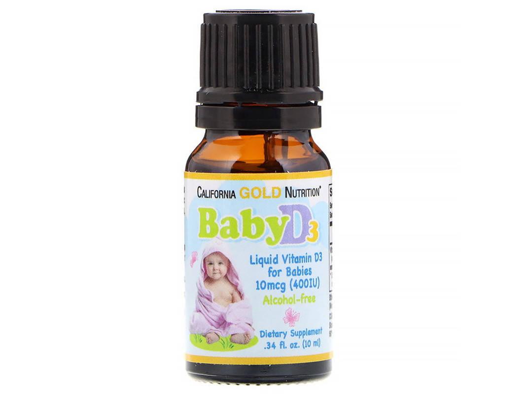 Baby D3, California Gold Nutrition, детский витамин Д-3 в каплях, 400 МЕ (10 мкг), 10 мл
Baby D3, California Gold Nutrition, детский витамин Д-3 в каплях, 400 МЕ (10 мкг), 10 мл