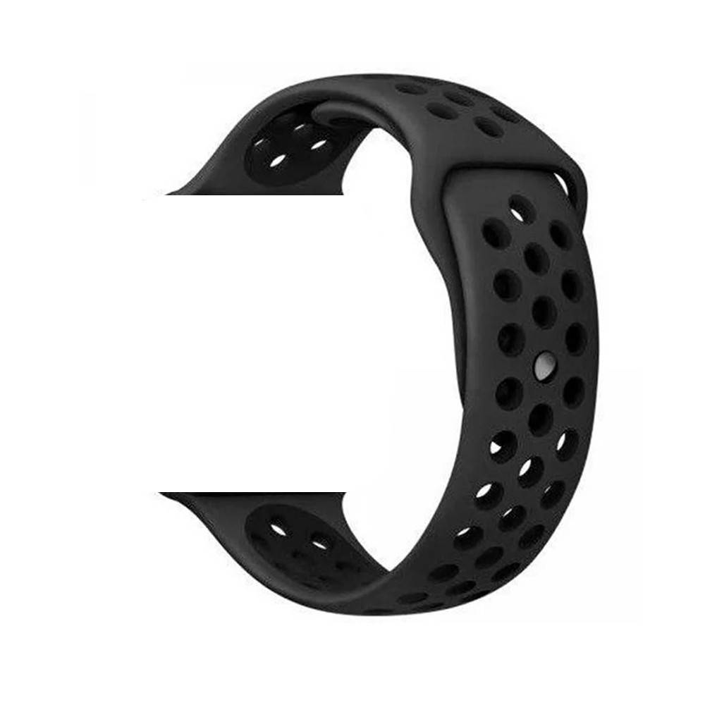 Ремешок браслет для Apple Watch 38mm/40mm/42mm/44mm Series 1/2/3/4 в стиле Nike Sport Band черный
Ремешок браслет для Apple Watch 38mm/40mm/42mm/44mm Series 1/2/3/4 в стиле Nike Sport Band черный
