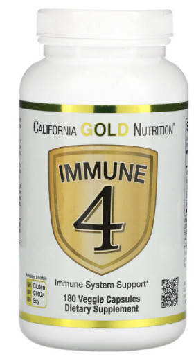 California Gold Nutrition, Immune 4, средство для укрепления иммунитета, 180 растительных капсул
California Gold Nutrition, Immune 4, средство для укрепления иммунитета, 180 растительных капсул