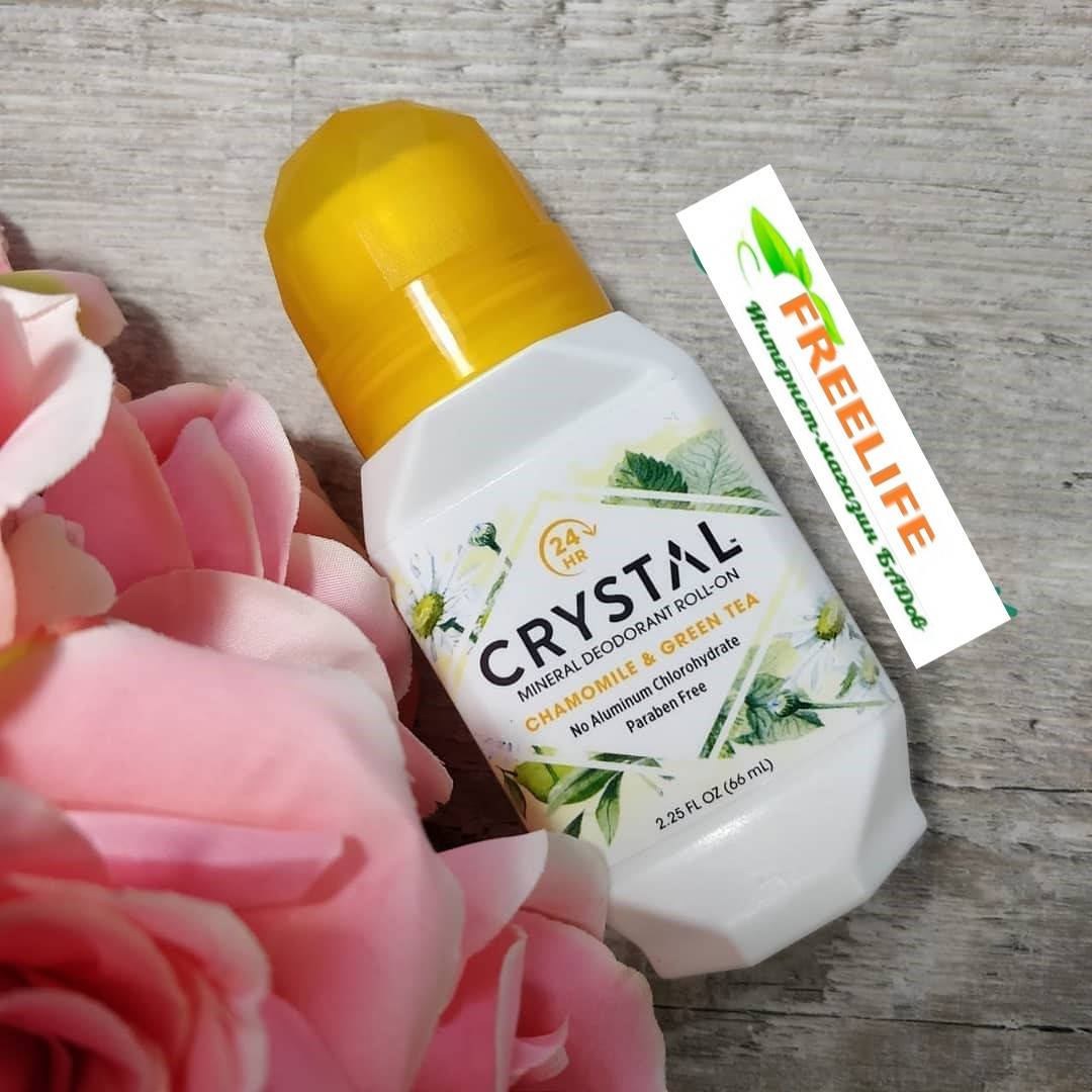 Crystal Body Deodorant, Натуральный шариковый дезодорант с ромашкой и зеленым чаем, 2,25 жидкой унции (66
Crystal Body Deodorant, Натуральный шариковый дезодорант с ромашкой и зеленым чаем, 2,25 жидкой унции (66