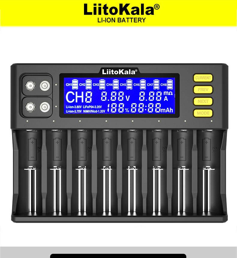 LiitoKala Lii-S8 - Универсальное зарядное устройство для 6F22, АА, ААА, 18650, 26650 + Авто адаптер. Оригинал!
LiitoKala Lii-S8 - Универсальное зарядное устройство для 6F22, АА, ААА, 18650, 26650 + Авто адаптер. Оригинал!