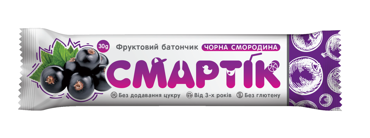 Фруктовый батончик Черная смородина Смартик, 30 г
Фруктовый батончик Черная смородина Смартик, 30 г