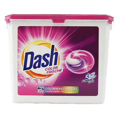 Капсули для прання Даш для кольорового Dash color frische 20caps 530g 4шт/ящ (Код : 00-00010628)
Капсули для прання Даш для кольорового Dash color frische 20caps 530g 4шт/ящ (Код : 00-00010628)