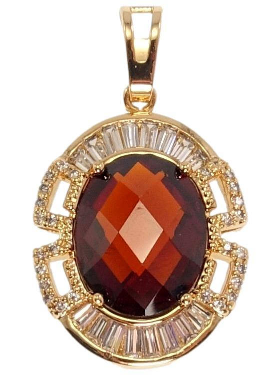 Кулон ХР Позолота 18К "Красный Граненый Кристалл в Оправе с Комбинированным Узором"
Кулон ХР Позолота 18К "Красный Граненый Кристалл в Оправе с Комбинированным Узором"
