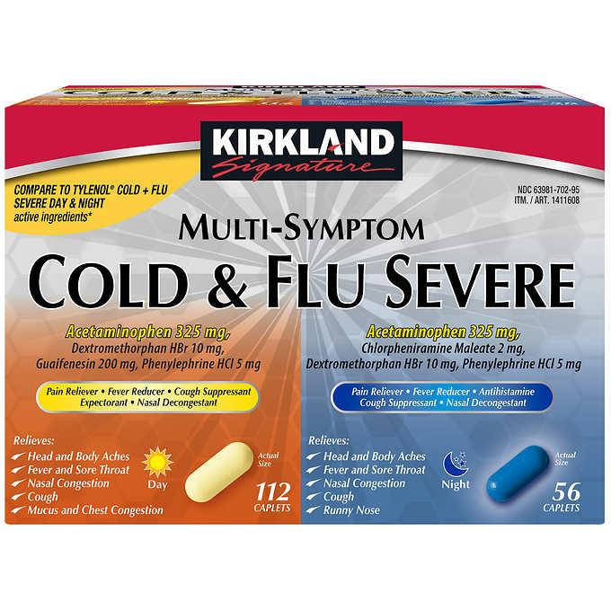 Средство от простуды и гриппа, Kirkland Cold & Flu мультисимптомный, дневные и ночные каплеты 168 шт.
Средство от простуды и гриппа, Kirkland Cold & Flu мультисимптомный, дневные и ночные каплеты 168 шт.